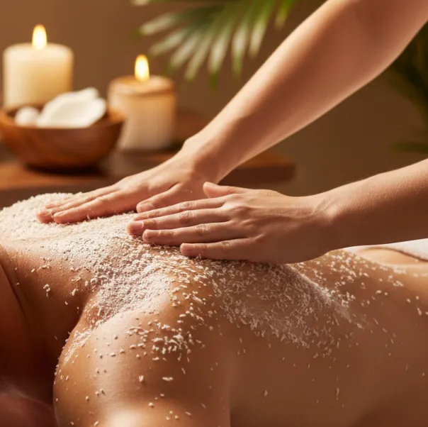 تقشير الجسم بجوز الهند ومساج