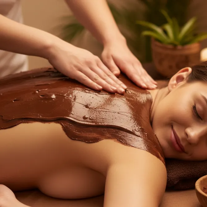 تقشير الجسم بالشوكولاتة ومساج